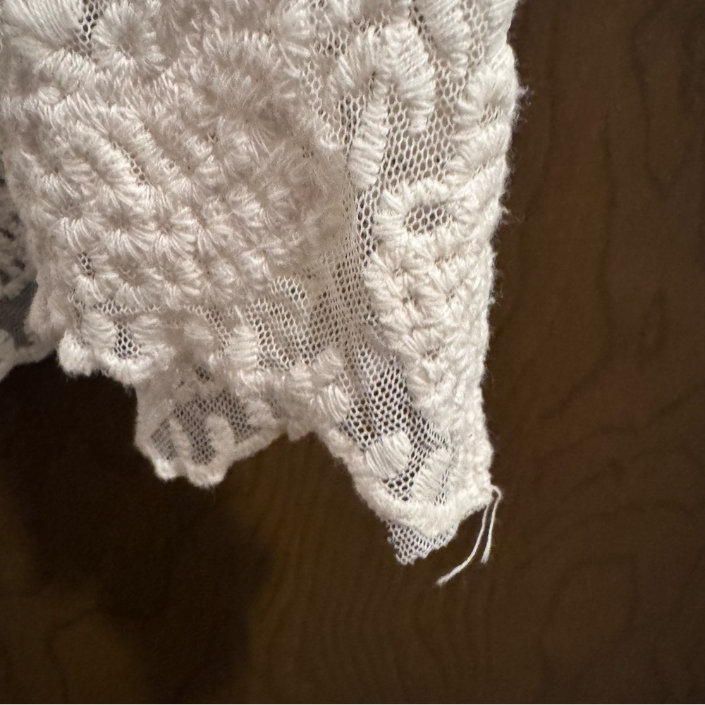 Lane Bryant Sheer Lace Cover-Up white crochet size 14/16 beach vacay hippie boho - Picture 8 of 13